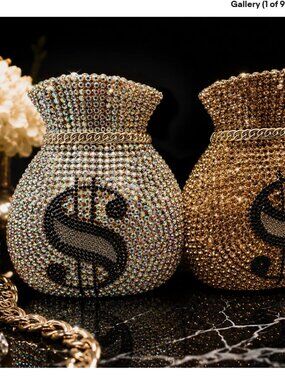 Rhinestone Money Bag Evening Purse